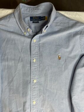 Polo Ralph Lauren Classic Fit Button Down Shirt Mens XL Blue Pony Logo